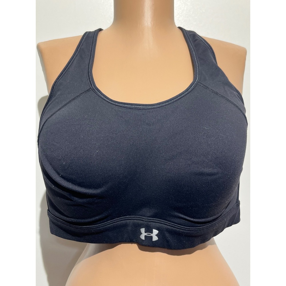 Under Armour Womens XL Black High Impact Crossback Fitted Sports Bra